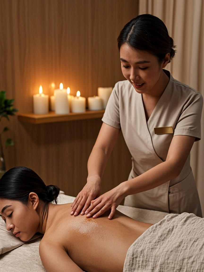 Professional body to body massage therapy at NuruNest Hyderabad with warm essential oils and trained female therapist