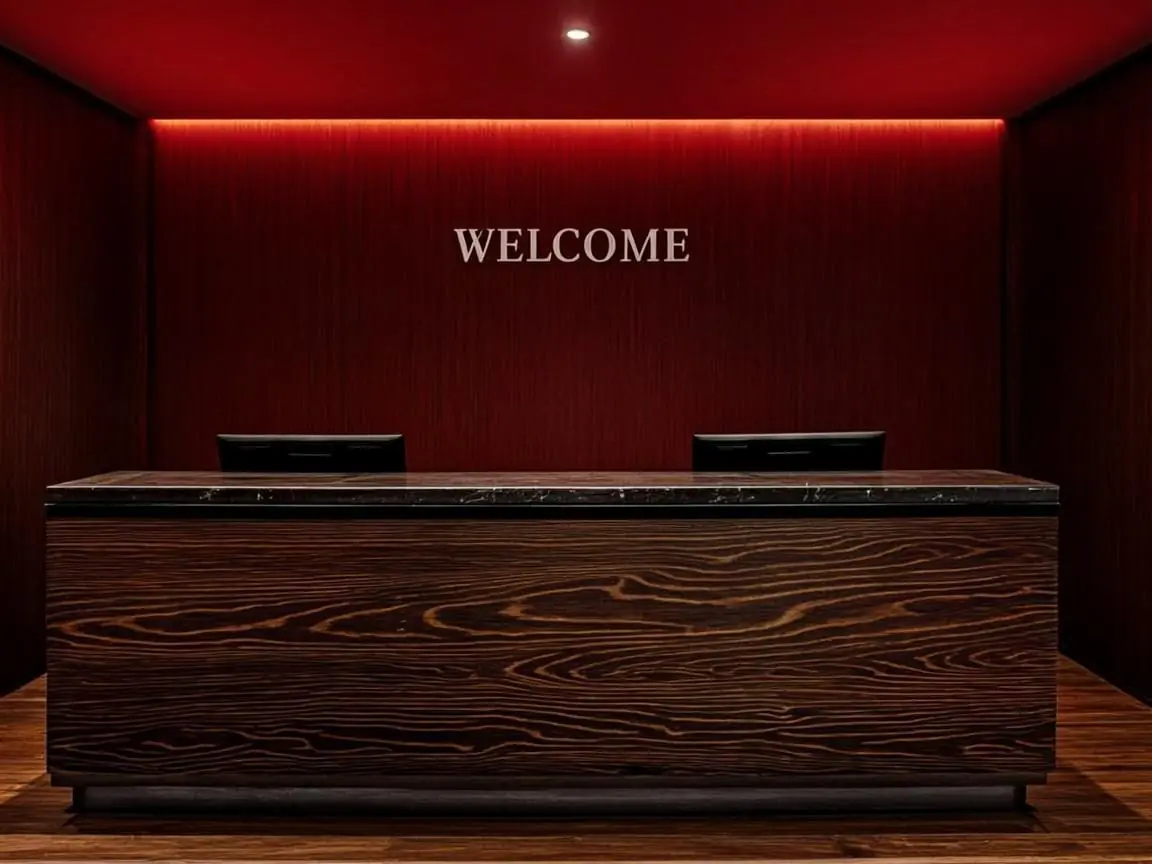 NuruNest spa reception area with warm welcoming ambiance